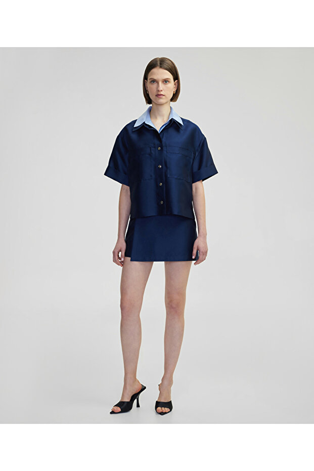 Çift parça görünüm gömlek ceket - 6