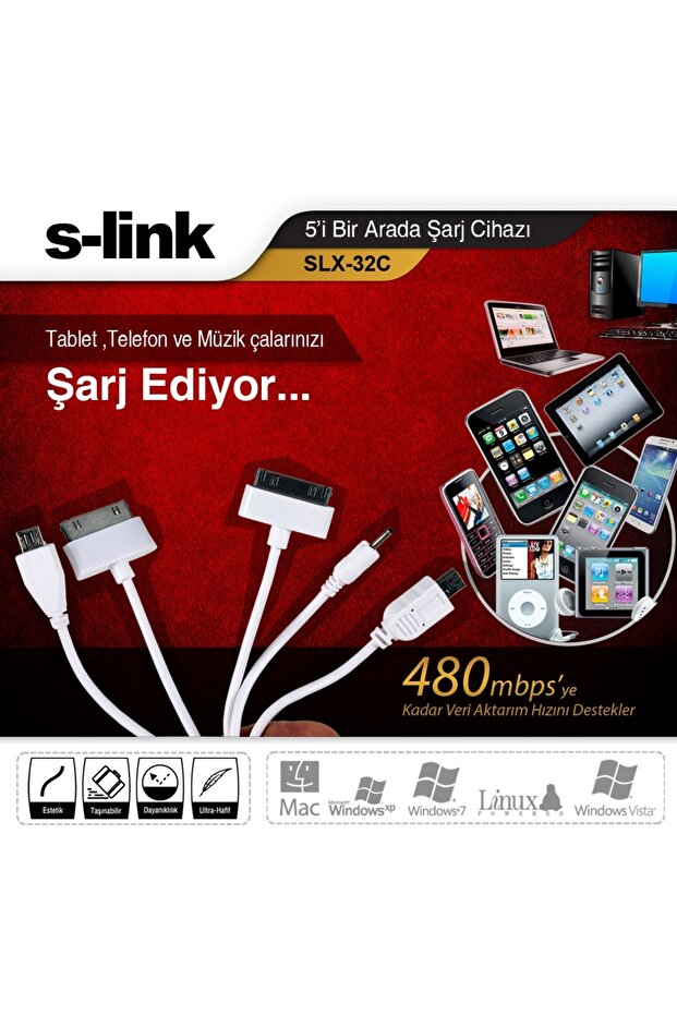 Data & Şarj Kablo Çoklu S-link SLX-32C - 1