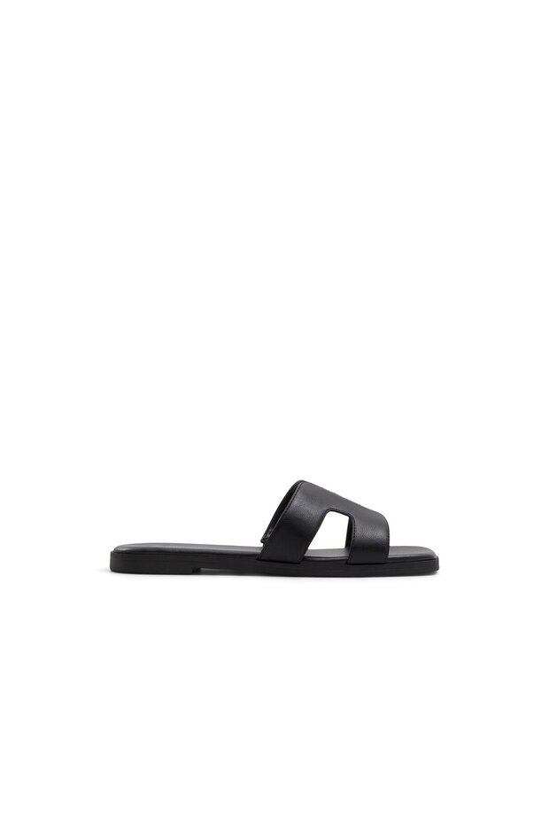 Black Haylee Flat Sandals For Women