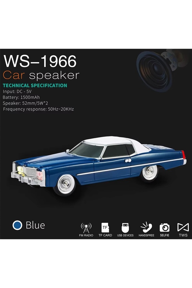 CADİLLAC ELDORADO NOSTALJİK ARABA ŞEKLİNDE BLUETOOTH SPEAKER ŞARJLI KABLOSUZ HOPARLÖR - 1
