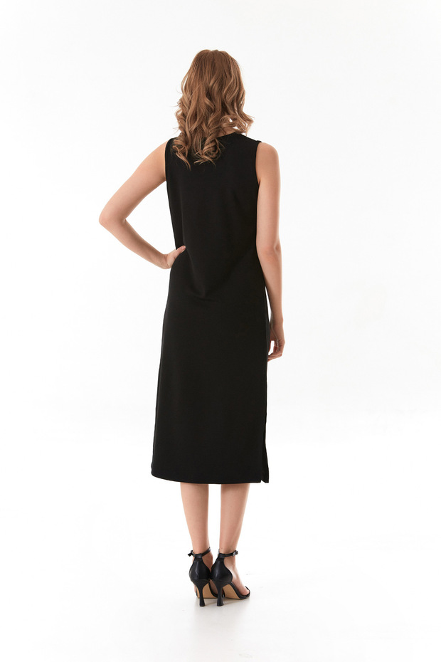 Basic Yırtmaçlı Modal Elbise - 4