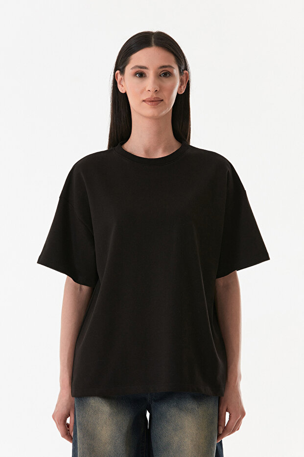 Basic Crew Neck Oversize T-Shirt - 8