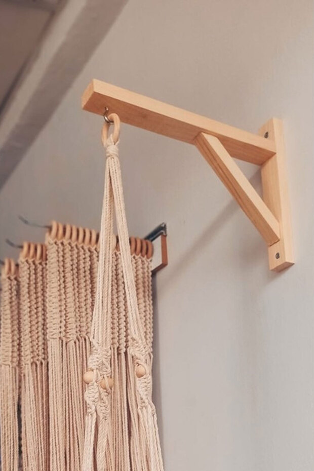 Wooden Shelf Leg, Flower Pot Cage Hanger, Varnished Durable Shelf Leg