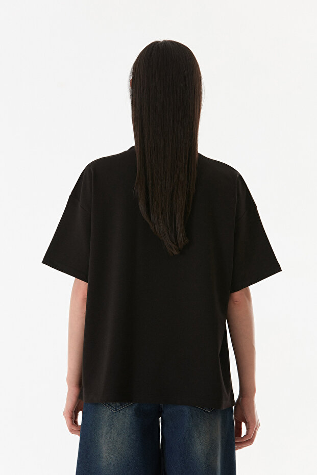 Basic Crew Neck Oversize T-Shirt - 4