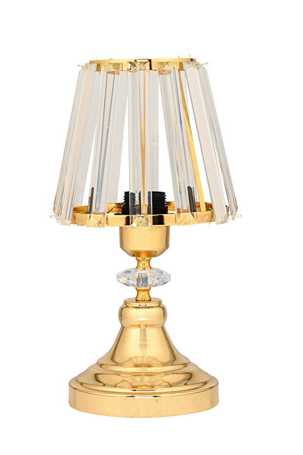 Kristal Taşlı Gold Abajur - 1