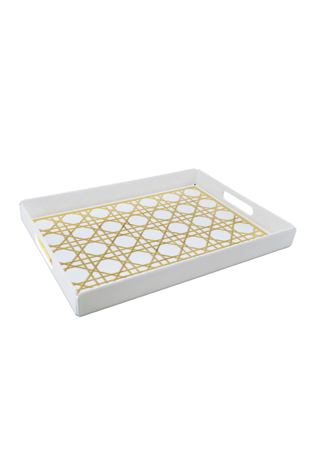 2-piece plastic serving tray set - 2