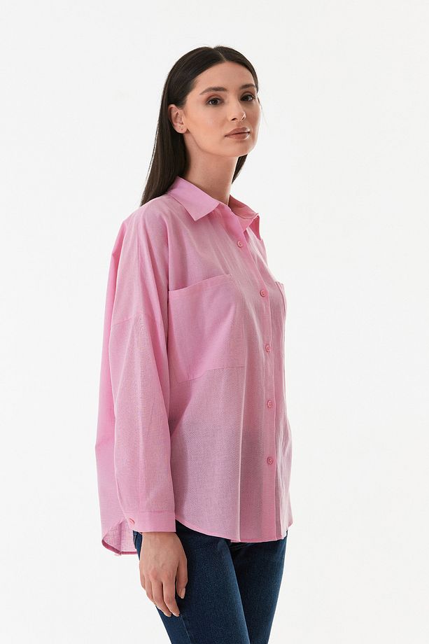Basic Çift Cepli Oversize Gömlek - 5
