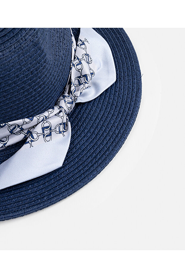 Hat with Patterned Fabric Stripe - 3