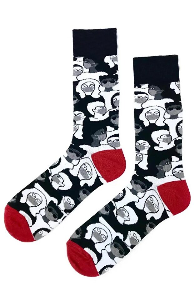 Men's Long Socks - Mask Pattern, Clb - 3