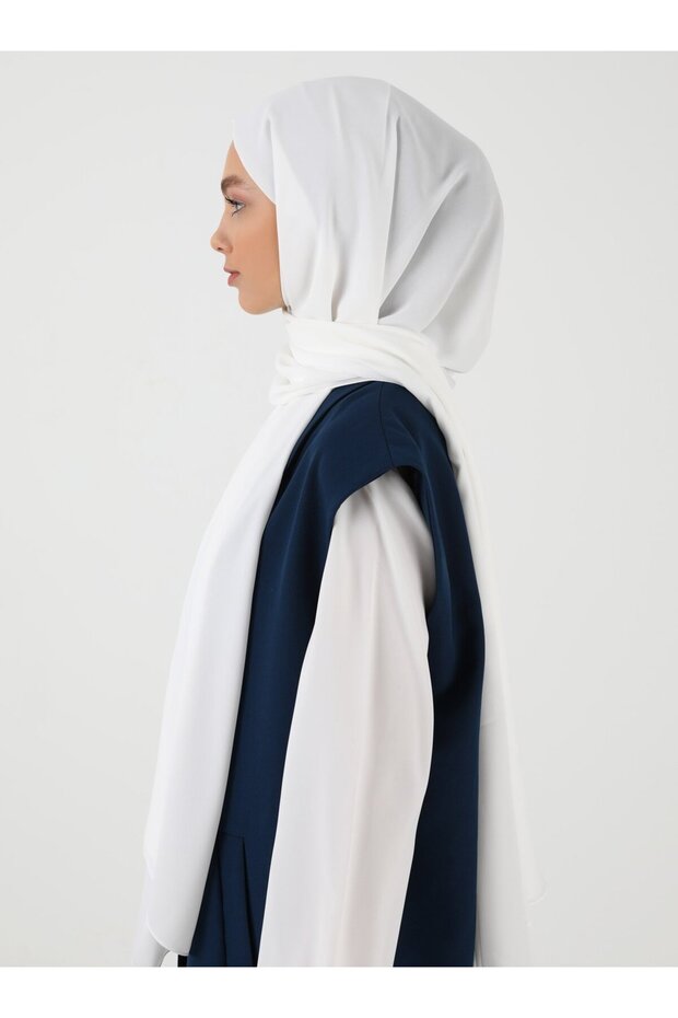 Krep Şal - Beyaz - Tuva Şal - 3