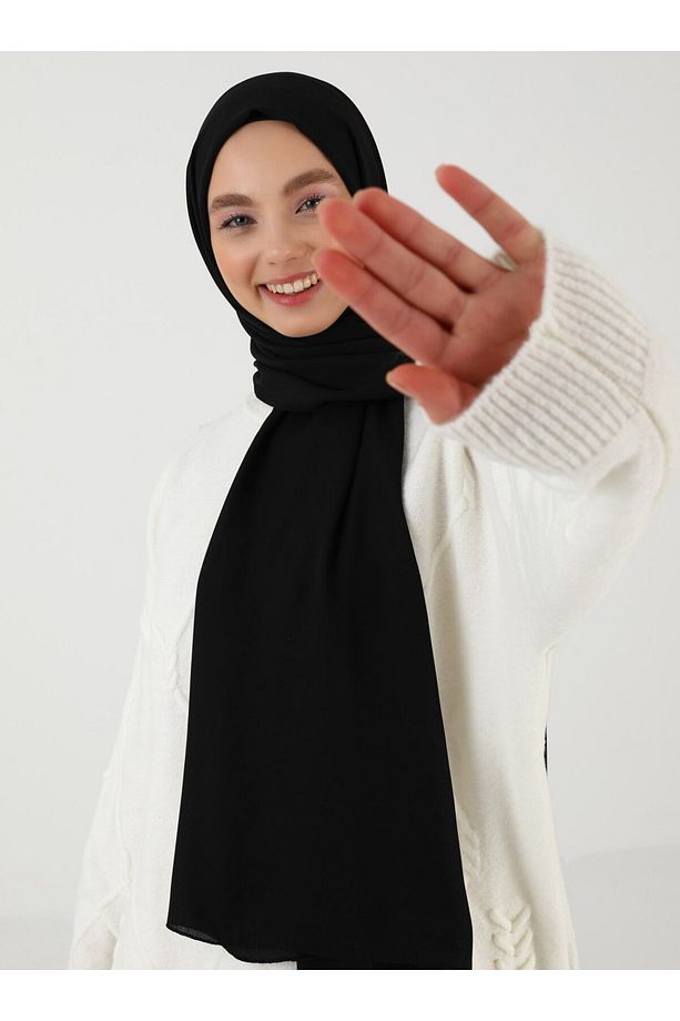 Krep Şal - Siyah - Tuva Şal - 7