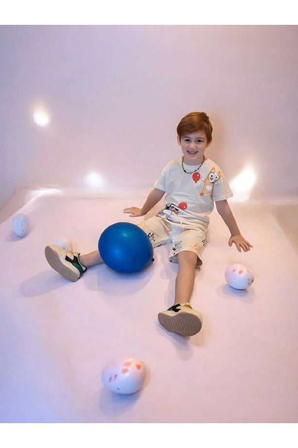 Erkek Çocuk Bluey Baskılı Tshirt Ve Şort Alt Üst Takım - 3