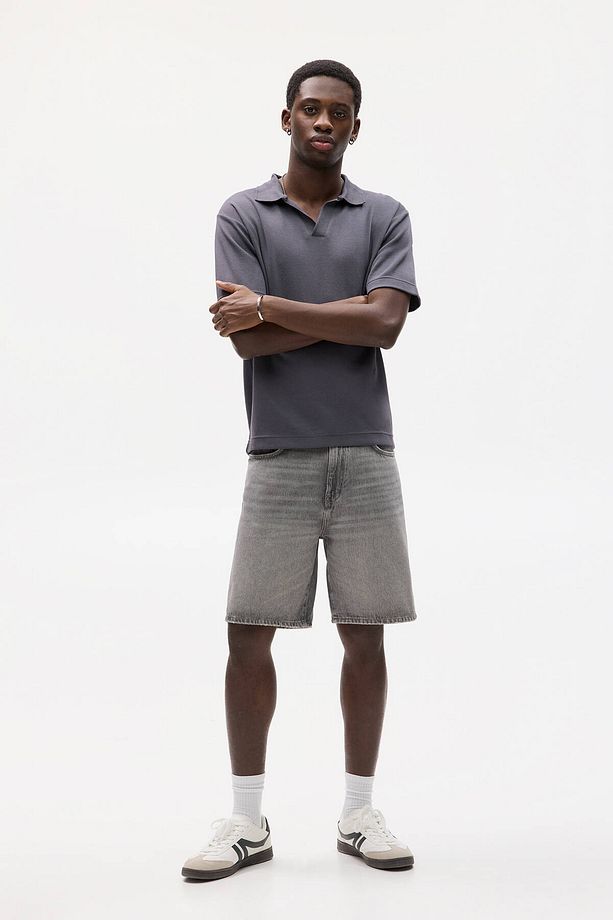 Standard fit denim bermuda şort - 1