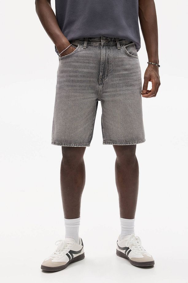 Standard fit denim bermuda şort - 2