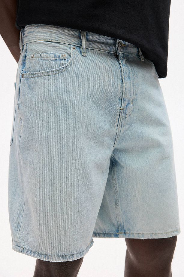 Standard fit denim bermuda şort - 5