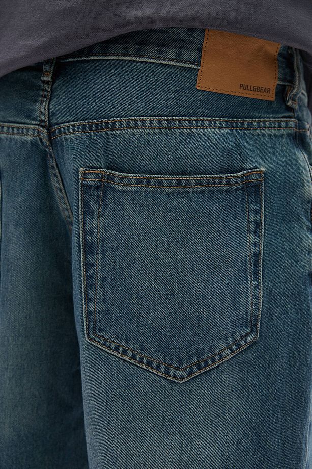 Standard fit denim bermuda şort - 3