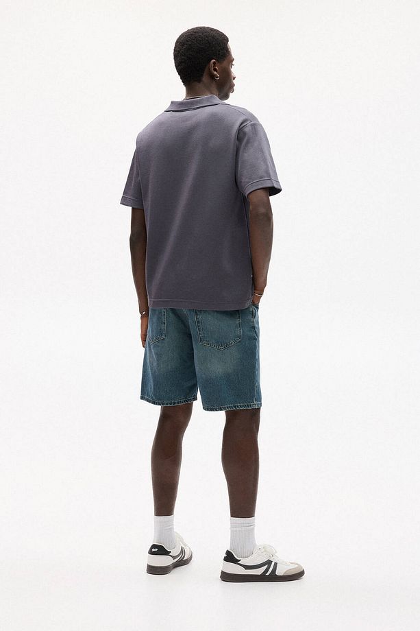 Standard fit denim bermuda şort - 4