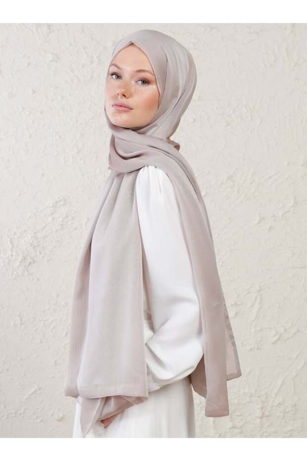 Janjan Double Layer Shawl - Light Mink -