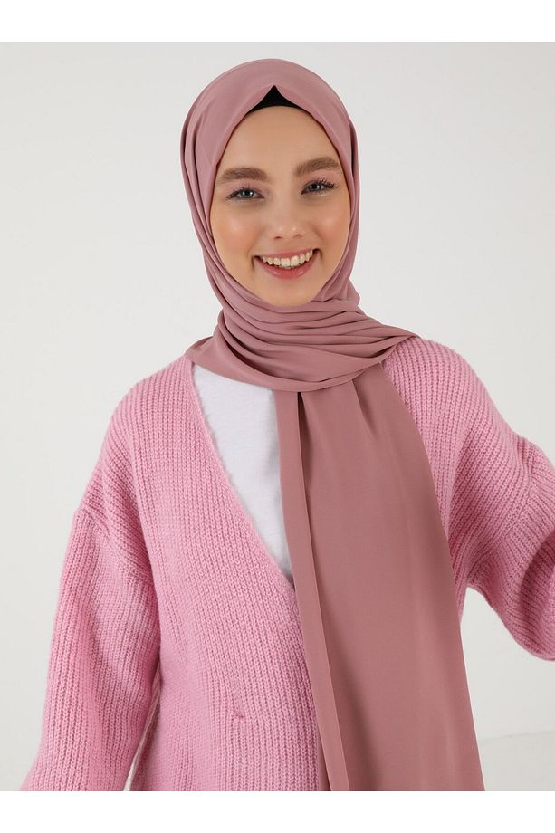 Krep Şal - Açık Gül Kurusu - - 1