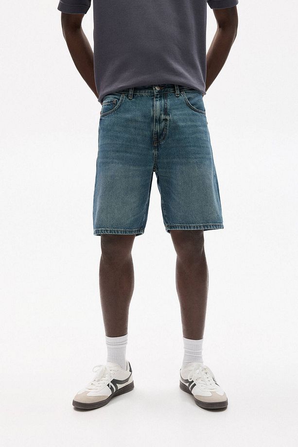 Standard fit denim bermuda şort - 2