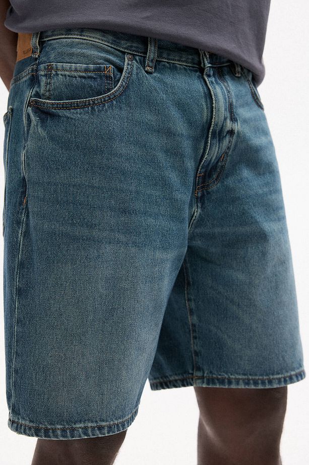 Standard fit denim bermuda şort - 5