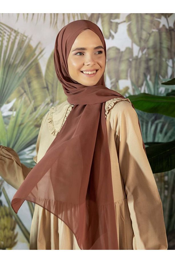 Şifon Şal - Bronz Kahve - Tuva Şal - 1