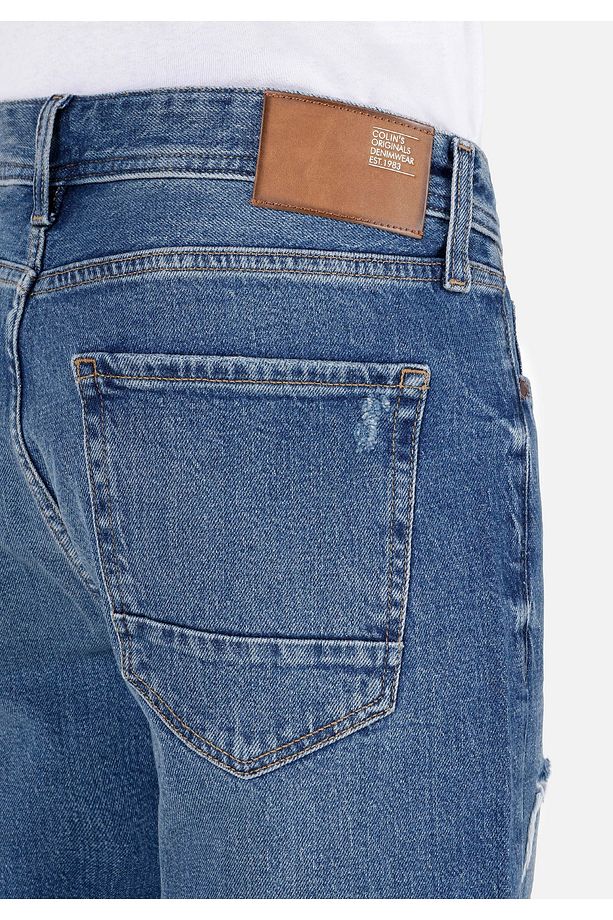Regular Fit Orta Bel Erkek İndigo Jean Şort - 6