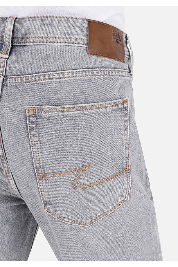 Regular Fit Orta Bel Erkek Gri Jean Şort - 6