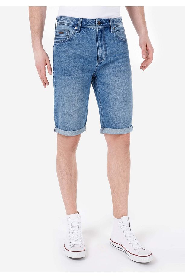 Regular Fit Orta Bel Erkek İndigo Jean Şort - 4