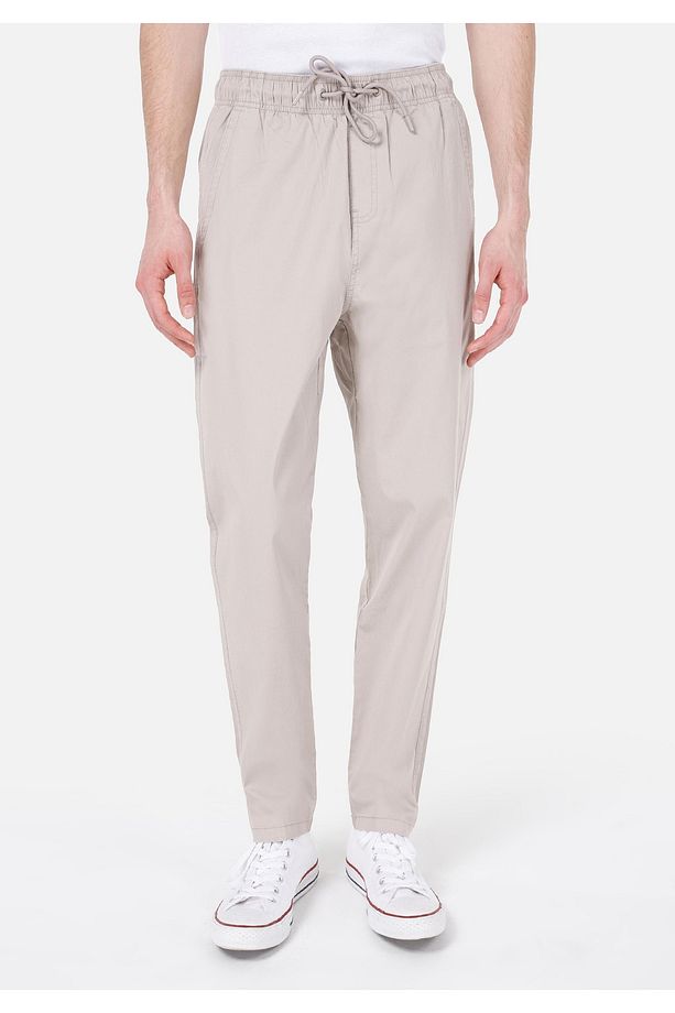 Regular Fit Düz Paça Orta Bel Bej Erkek Pantolon - 4