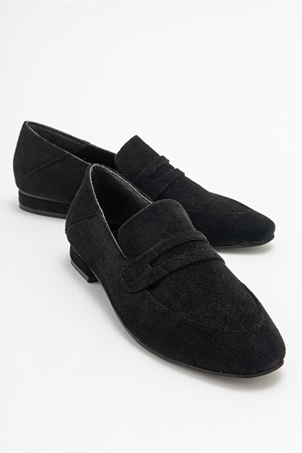 ORFEO Black Suede Loafer Casual Women's Shoes