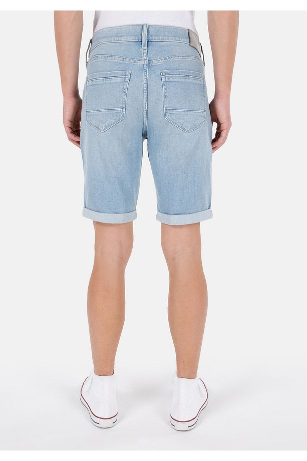 Slim Fit Düşük Bel Erkek İndigo Jean Şort - 2