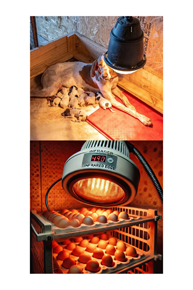 (1 Adet) Ledvance 250W Kızılötesi Hayvan Isıtma ve Fizik Tedavi Lambası (Kırmızı Işık) E27 Duy - 8