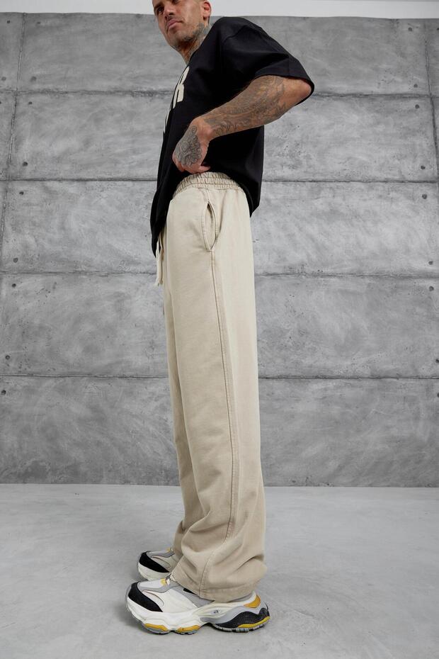 Krémově omyvatelné volné tepláky Basic - 3