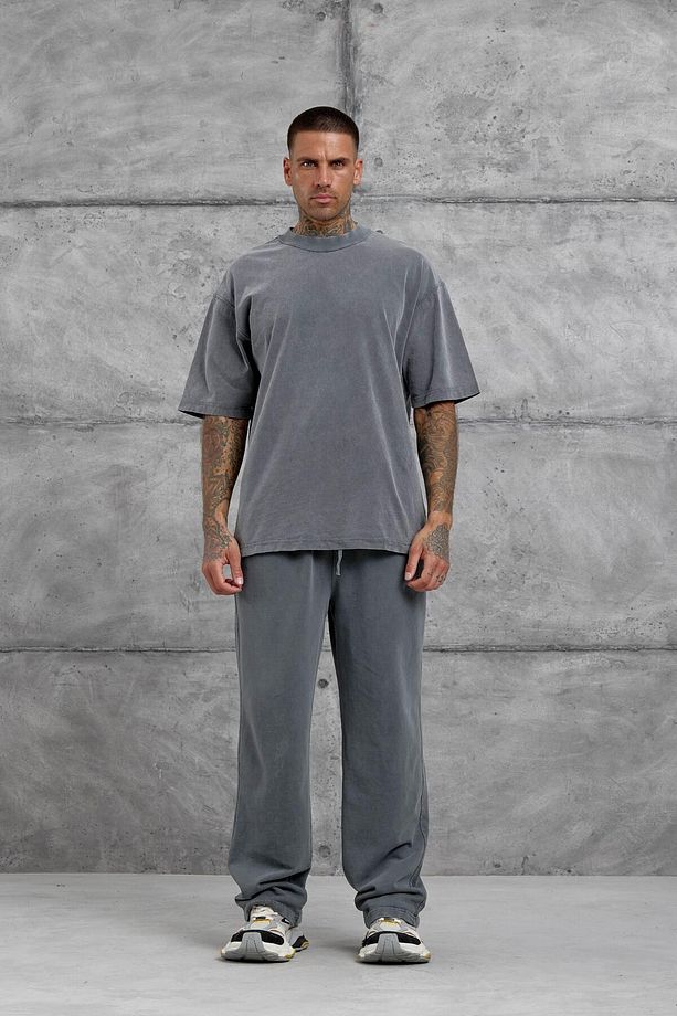 Füme Yıkamalı Basic Baggy Eşofman - 3