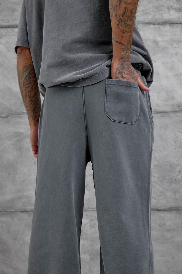 Füme Yıkamalı Basic Baggy Eşofman - 6