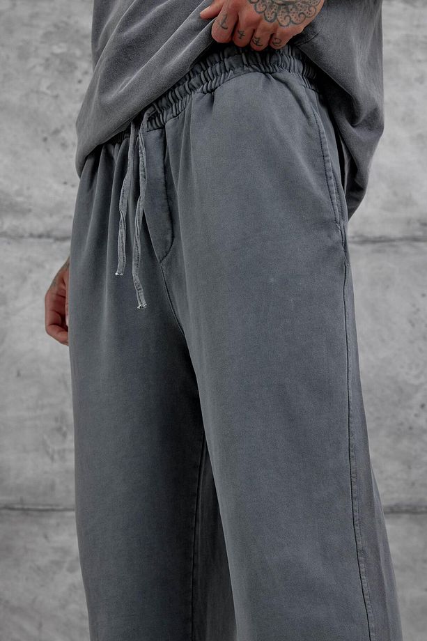 Füme Yıkamalı Basic Baggy Eşofman - 2