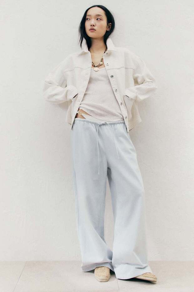 Denim drawstring trousers - 3