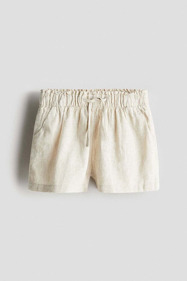 Linen-blend shorts