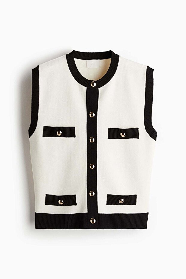 Button-front sweater vest - 1