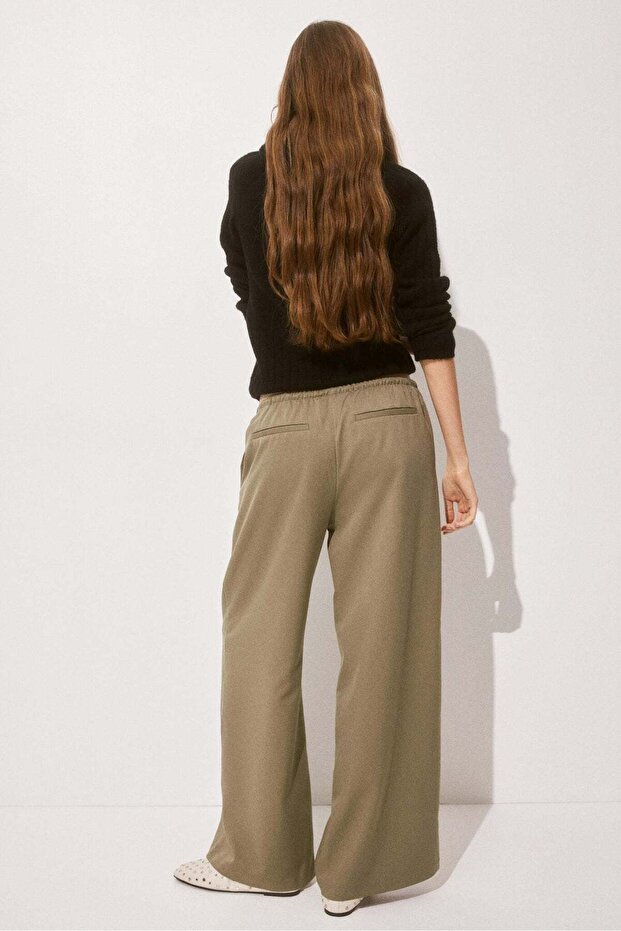 بنطلون من قماش التويل برباط - 3