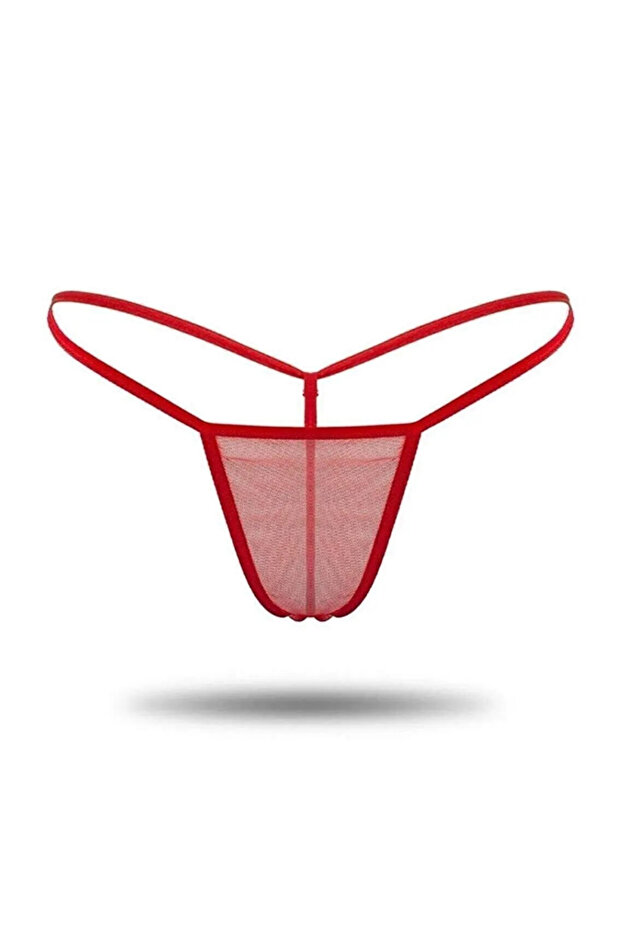 Kadın 3'Lü Transparan Tül String - 2