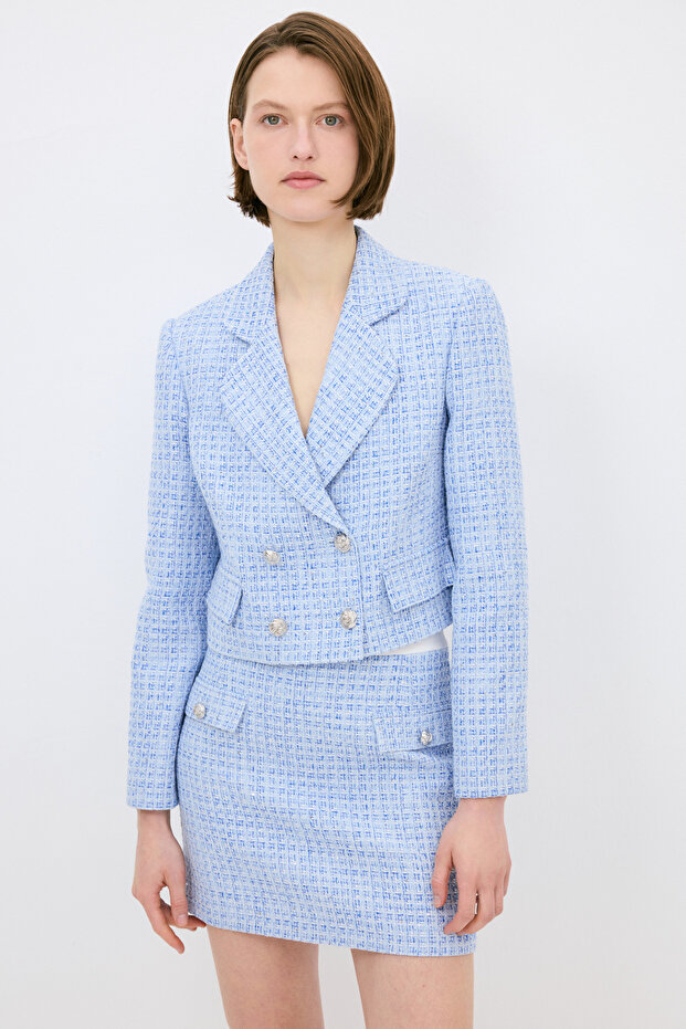 Kruvaze Crop Ceket - 1