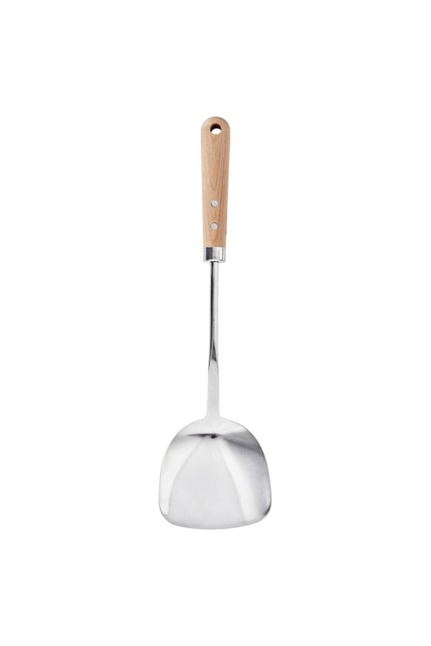 VARDAGEN Wok Spatula (Stainless Steel/Beech, 36 cm) – Durable & Ergonomic Cooking Tool