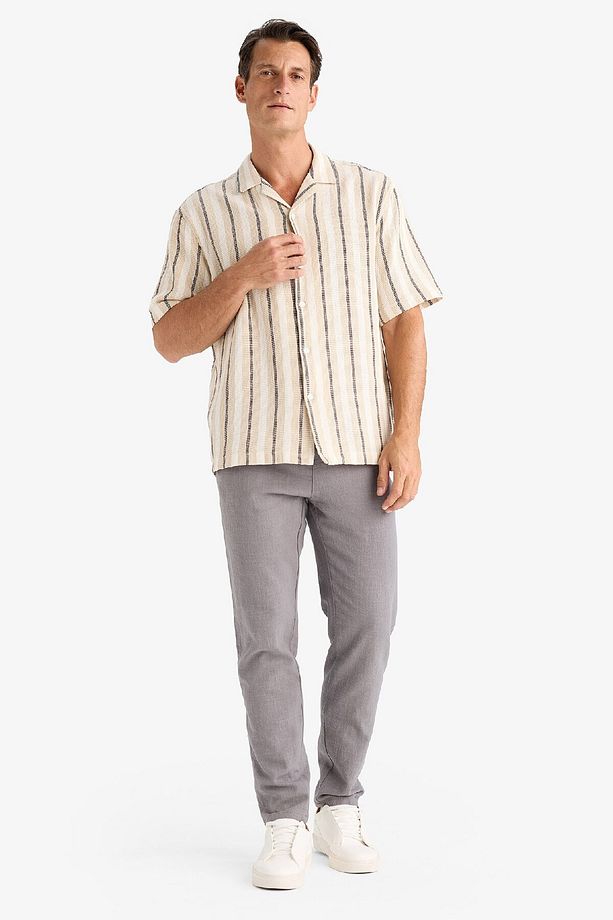 %100 Pamuk Regular Fit Normal Kesim Yazlık Dokuma Kanvas Jogger Pantolon D6260ax25sp - 3