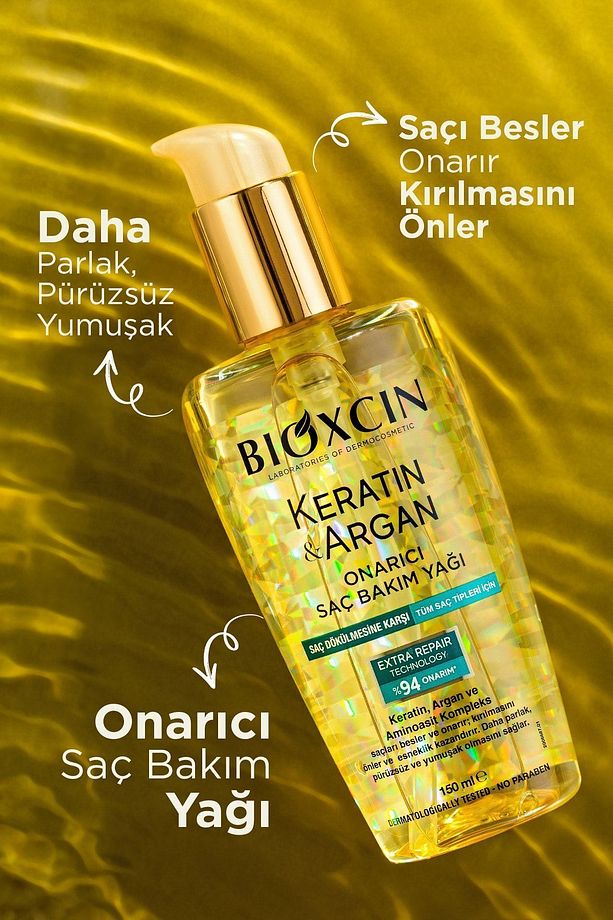 Keratin & Argan Onarıcı Şampuan300 Ml + Kertin Argan Saç Bakım Yağı - 2