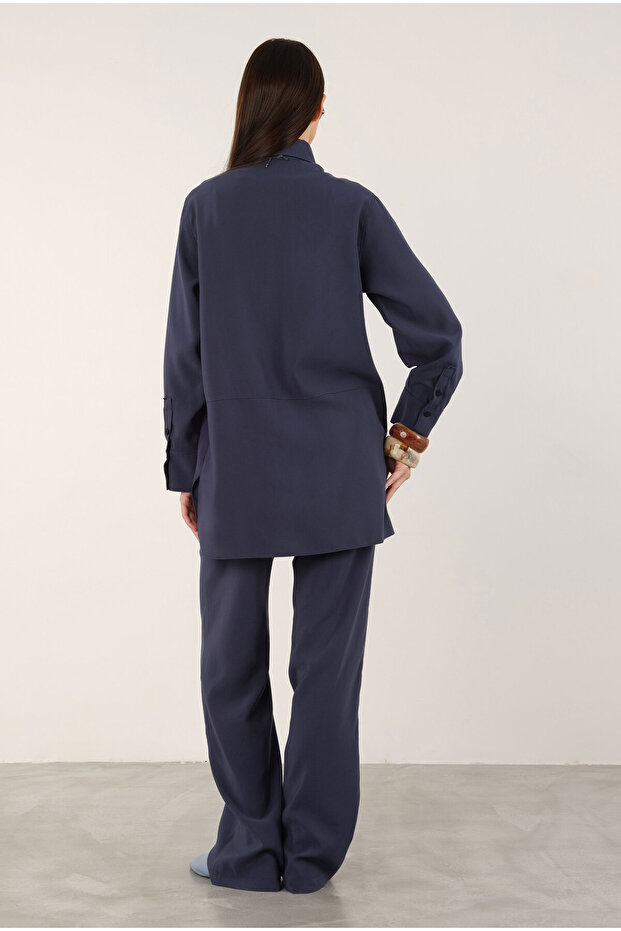 Modal Boru Paça Pantolon Naval Mavi - 3