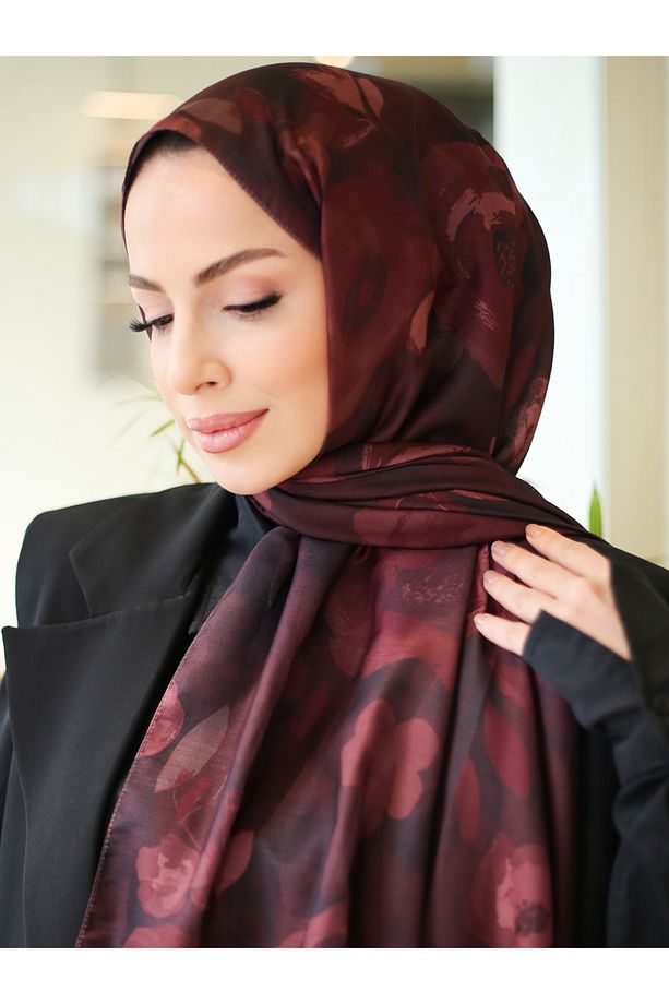 Rosa Desen İthal Pamuk Şal - 5