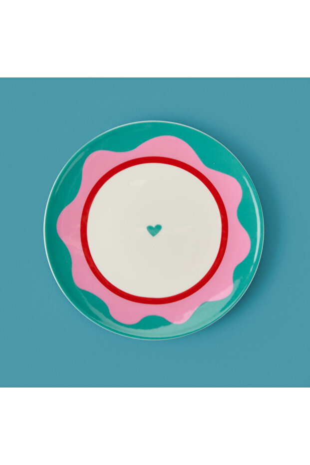 Kitchen Granny Tatlı Tabağı - Yeşil / Pembe - 19 cm - 3