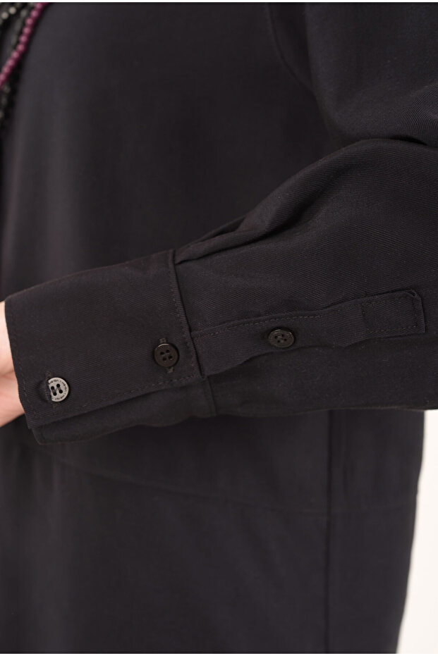 Basic Modal Gömlek Siyah - 6